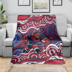 Melbourne Demons Blanket Aboriginal Dot Pattern - Football Mascot Heritage Pride