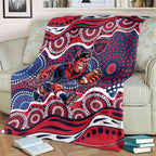 Melbourne Demons Blanket Aboriginal Dot Pattern - Football Mascot Heritage Pride