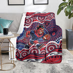 Melbourne Demons Blanket Aboriginal Dot Pattern - Football Mascot Heritage Pride