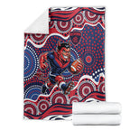 Melbourne Demons Blanket Aboriginal Dot Pattern - Football Mascot Heritage Pride