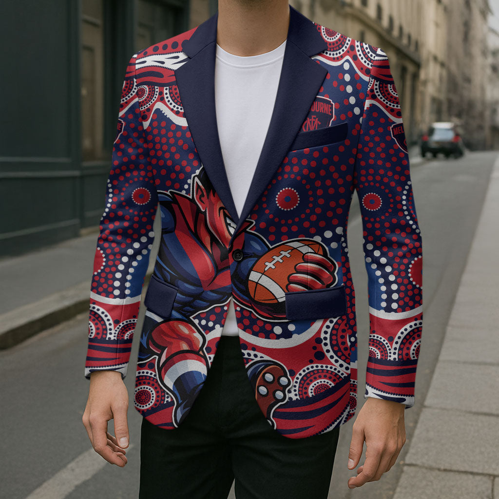 Melbourne Demons Blazer Aboriginal Dot Pattern - Football Mascot Heritage Pride