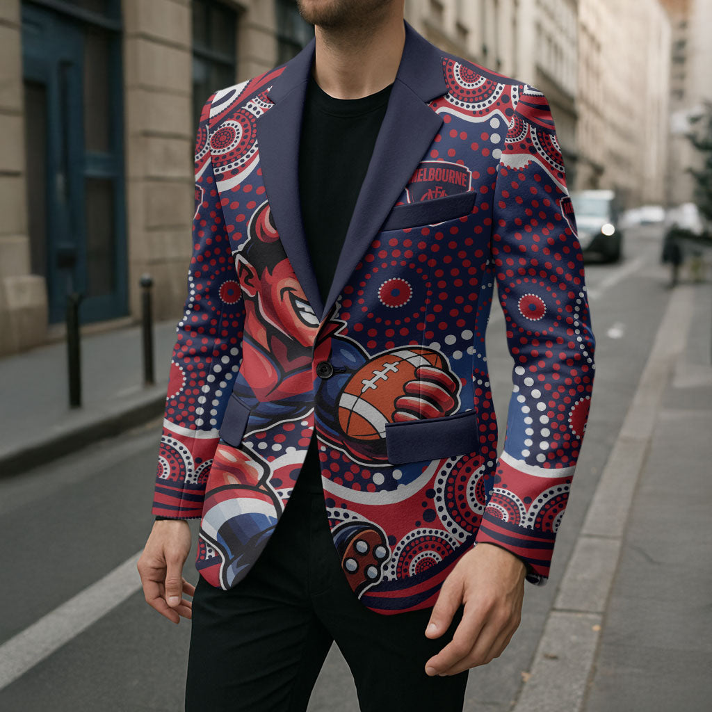 Melbourne Demons Blazer Aboriginal Dot Pattern - Football Mascot Heritage Pride