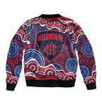 Melbourne Demons Bomber Jacket Aboriginal Dot Pattern - Football Mascot Heritage Pride