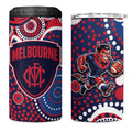 Melbourne Demons 4 in 1 Can Cooler Tumbler Aboriginal Dot Pattern - Football Mascot Heritage Pride