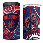 Melbourne Demons 4 in 1 Can Cooler Tumbler Aboriginal Dot Pattern - Football Mascot Heritage Pride