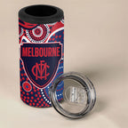 Melbourne Demons 4 in 1 Can Cooler Tumbler Aboriginal Dot Pattern - Football Mascot Heritage Pride