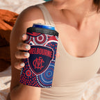 Melbourne Demons 4 in 1 Can Cooler Tumbler Aboriginal Dot Pattern - Football Mascot Heritage Pride