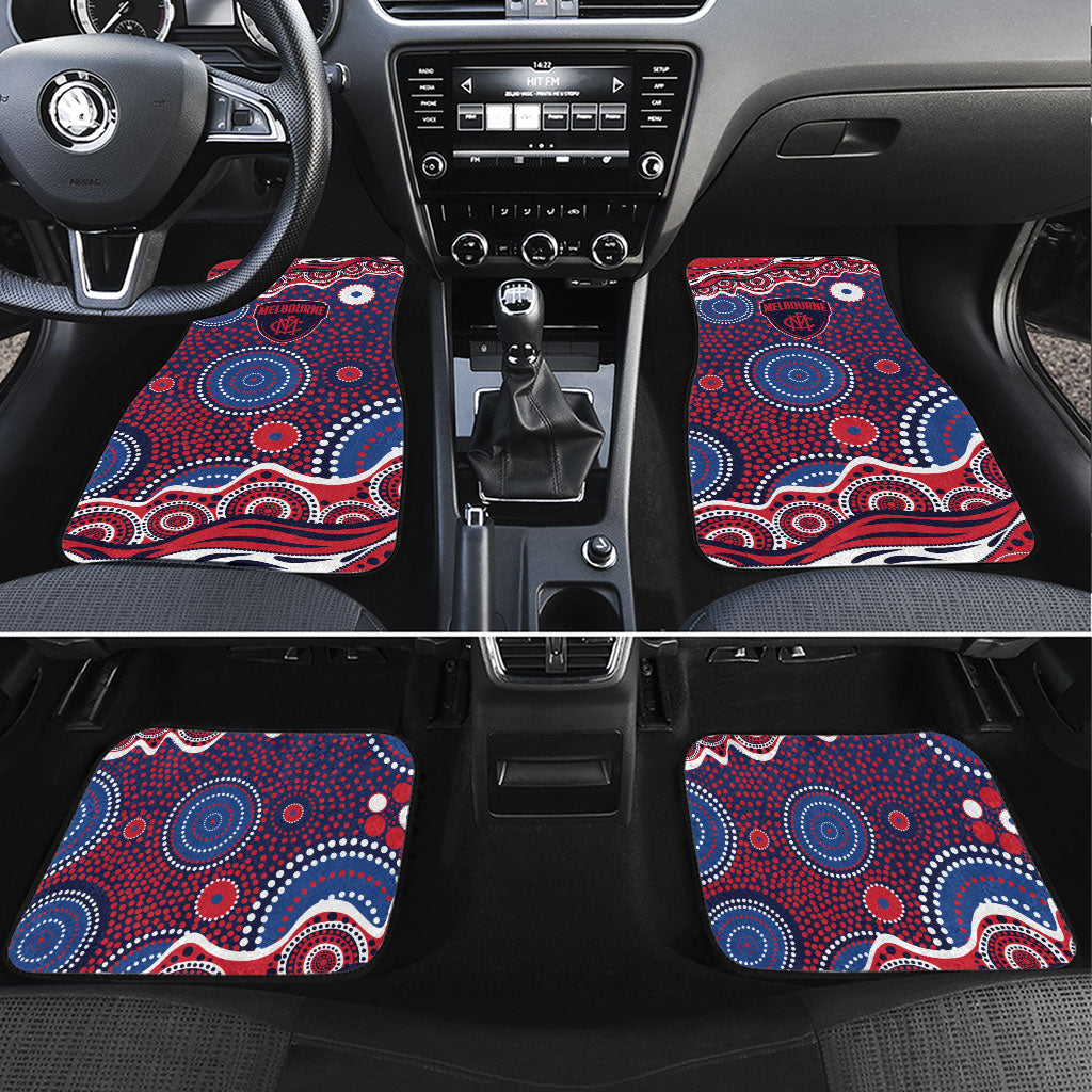 Melbourne Demons Car Mats Aboriginal Dot Pattern - Football Mascot Heritage Pride