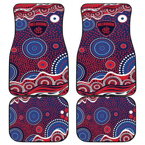 Melbourne Demons Car Mats Aboriginal Dot Pattern - Football Mascot Heritage Pride