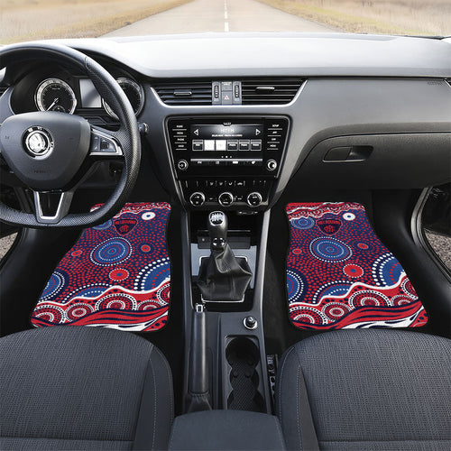 Melbourne Demons Car Mats Aboriginal Dot Pattern - Football Mascot Heritage Pride