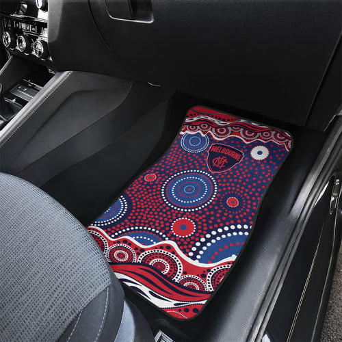 Melbourne Demons Car Mats Aboriginal Dot Pattern - Football Mascot Heritage Pride
