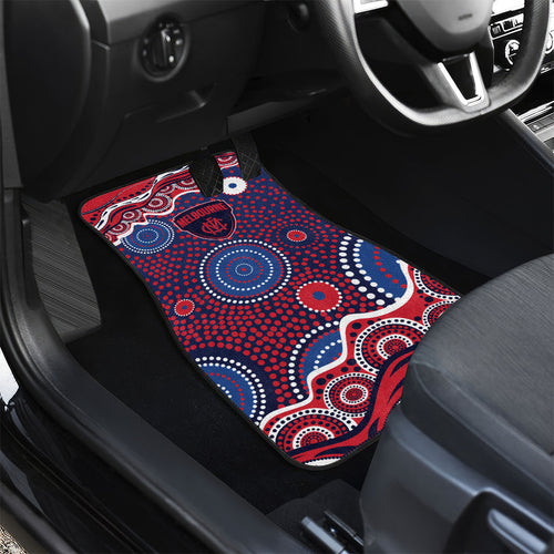 Melbourne Demons Car Mats Aboriginal Dot Pattern - Football Mascot Heritage Pride