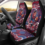 Melbourne Demons Car Seat Cover Aboriginal Dot Pattern - Football Mascot Heritage Pride