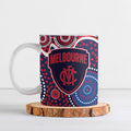 Melbourne Demons Ceramic Mug Aboriginal Dot Pattern - Football Mascot Heritage Pride