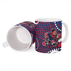 Melbourne Demons Ceramic Mug Aboriginal Dot Pattern - Football Mascot Heritage Pride