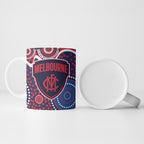Melbourne Demons Ceramic Mug Aboriginal Dot Pattern - Football Mascot Heritage Pride