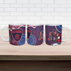 Melbourne Demons Ceramic Mug Aboriginal Dot Pattern - Football Mascot Heritage Pride