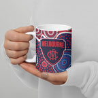 Melbourne Demons Ceramic Mug Aboriginal Dot Pattern - Football Mascot Heritage Pride