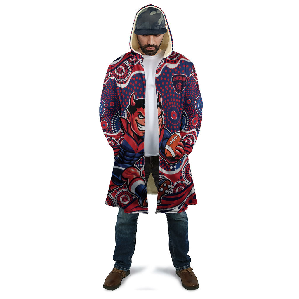 Melbourne Demons Cloak Aboriginal Dot Pattern - Football Mascot Heritage Pride