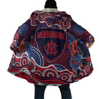 Melbourne Demons Cloak Aboriginal Dot Pattern - Football Mascot Heritage Pride