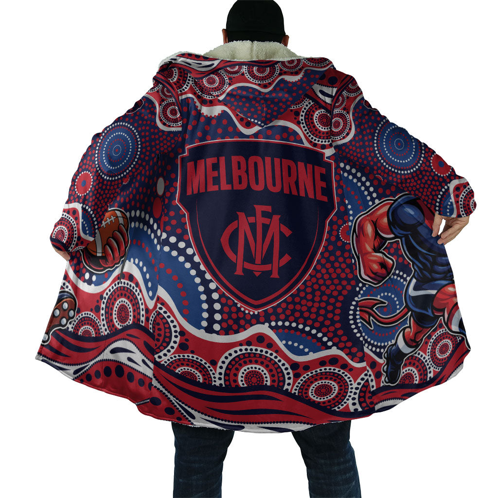 Melbourne Demons Cloak Aboriginal Dot Pattern - Football Mascot Heritage Pride