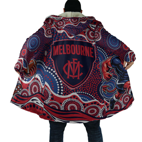 Melbourne Demons Cloak Aboriginal Dot Pattern - Football Mascot Heritage Pride