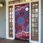 Melbourne Demons Door Cover Aboriginal Dot Pattern - Football Mascot Heritage Pride