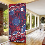 Melbourne Demons Door Cover Aboriginal Dot Pattern - Football Mascot Heritage Pride