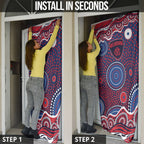 Melbourne Demons Door Cover Aboriginal Dot Pattern - Football Mascot Heritage Pride