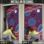 Melbourne Demons Door Cover Aboriginal Dot Pattern - Football Mascot Heritage Pride