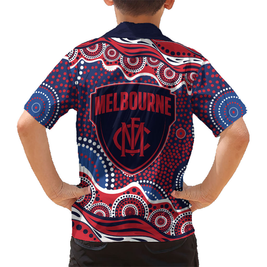 Melbourne Demons Family Matching Mermaid Dress and Hawaiian Shirt Aboriginal Dot Pattern - Football Mascot Heritage Pride