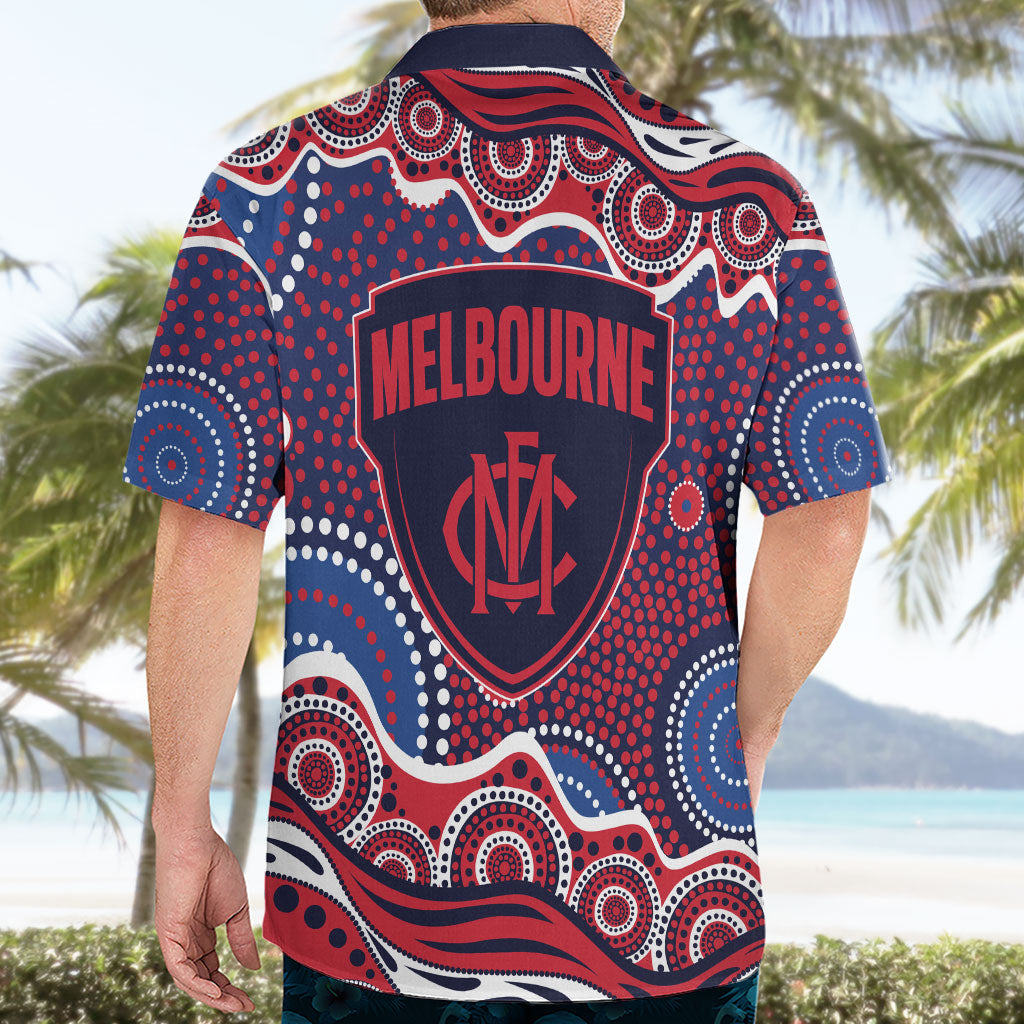 Melbourne Demons Hawaiian Shirt Aboriginal Dot Pattern - Football Mascot Heritage Pride