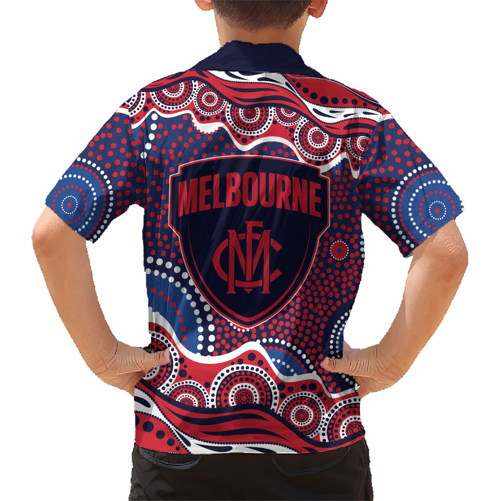 Melbourne Demons Hawaiian Shirt Aboriginal Dot Pattern - Football Mascot Heritage Pride