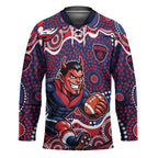 Melbourne Demons Hockey Jersey Aboriginal Dot Pattern - Football Mascot Heritage Pride
