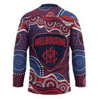 Melbourne Demons Hockey Jersey Aboriginal Dot Pattern - Football Mascot Heritage Pride
