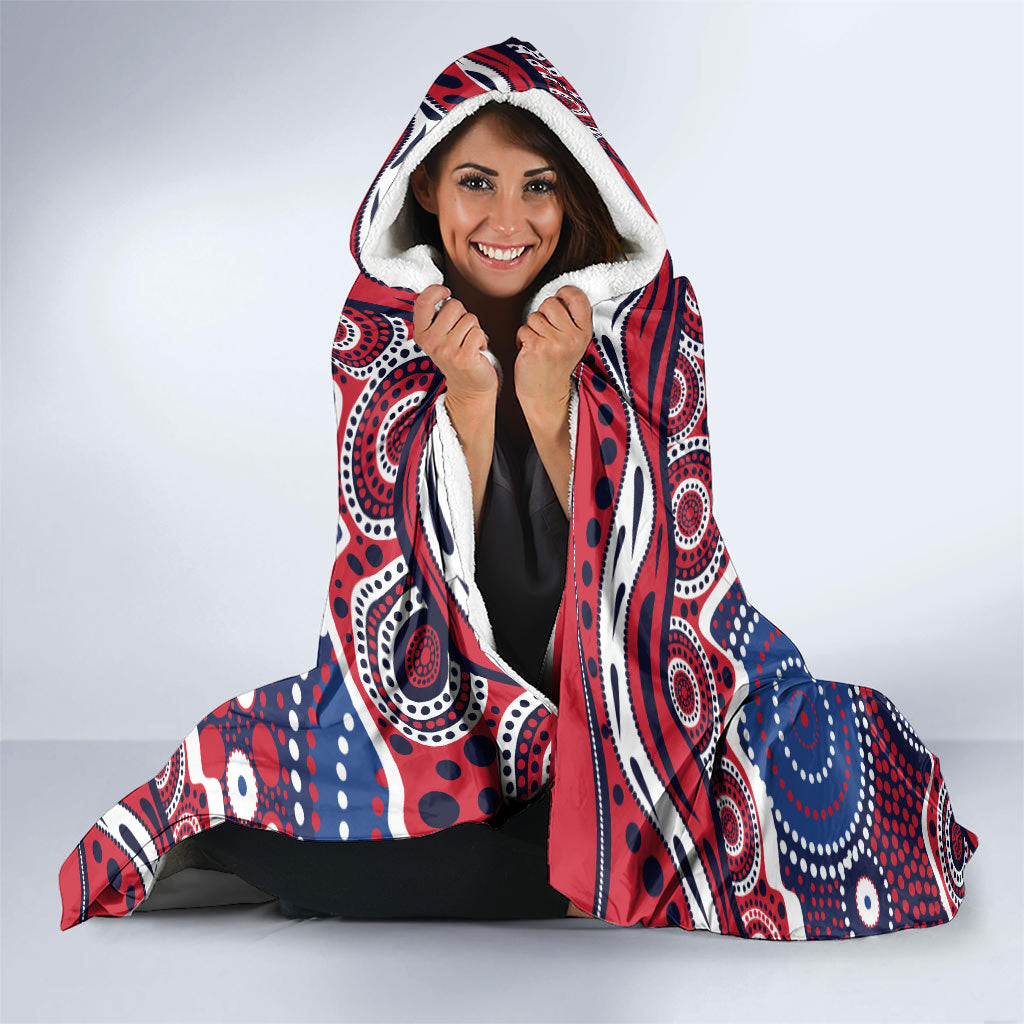 Melbourne Demons Hooded Blanket Aboriginal Dot Pattern - Football Mascot Heritage Pride