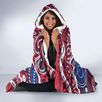 Melbourne Demons Hooded Blanket Aboriginal Dot Pattern - Football Mascot Heritage Pride