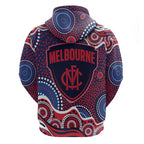 Melbourne Demons Hoodie Aboriginal Dot Pattern - Football Mascot Heritage Pride