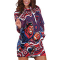 Melbourne Demons Hoodie Dress Aboriginal Dot Pattern - Football Mascot Heritage Pride