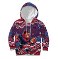 Melbourne Demons Kid Hoodie Aboriginal Dot Pattern - Football Mascot Heritage Pride