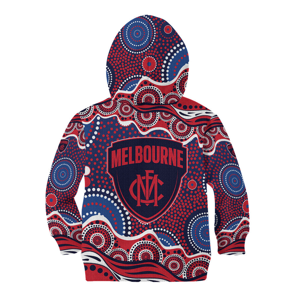 Melbourne Demons Kid Hoodie Aboriginal Dot Pattern - Football Mascot Heritage Pride