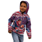 Melbourne Demons Kid Hoodie Aboriginal Dot Pattern - Football Mascot Heritage Pride