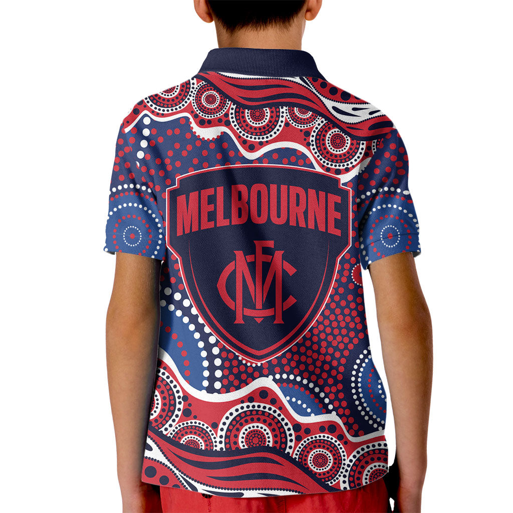 Melbourne Demons Kid Polo Shirt Aboriginal Dot Pattern - Football Mascot Heritage Pride