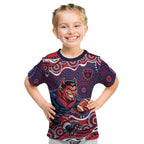 Melbourne Demons Kid T Shirt Aboriginal Dot Pattern - Football Mascot Heritage Pride