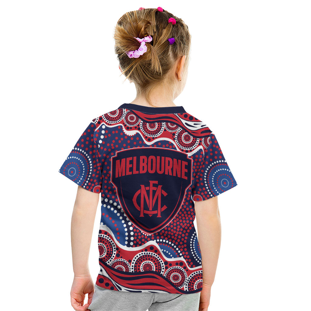 Melbourne Demons Kid T Shirt Aboriginal Dot Pattern - Football Mascot Heritage Pride