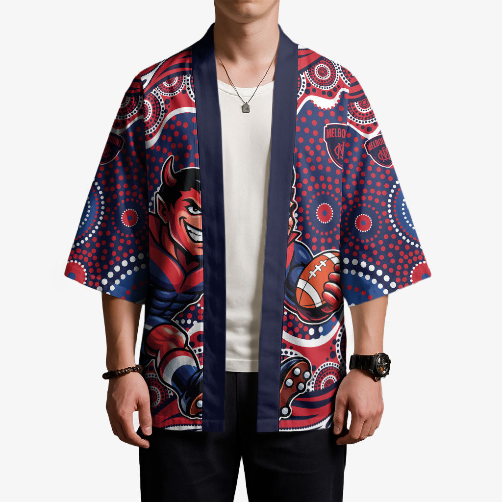 Melbourne Demons Kimono Aboriginal Dot Pattern - Football Mascot Heritage Pride