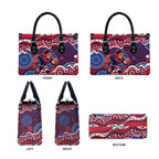 Melbourne Demons Leather Bag Aboriginal Dot Pattern - Football Mascot Heritage Pride