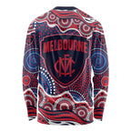 Melbourne Demons Long Sleeve Shirt Aboriginal Dot Pattern - Football Mascot Heritage Pride
