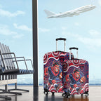 Melbourne Demons Luggage Cover Aboriginal Dot Pattern - Football Mascot Heritage Pride