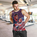 Melbourne Demons Men Tank Top Aboriginal Dot Pattern - Football Mascot Heritage Pride